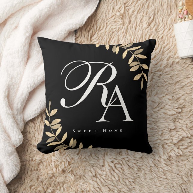 Coussin Simple Chic Monogramme Noir (Couverture)