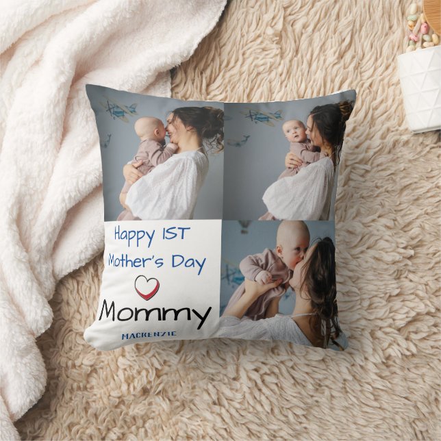 Coussin Simple & Chic Mother Days Cadeau Trois photos Coll (Couverture)