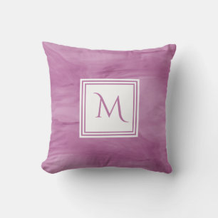 Coussin Simple clair violet subtil marbre moderne Monogram