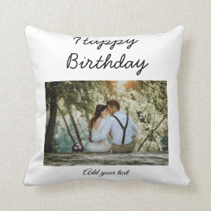 Coussin simple coloré minimum heureux anniversaire ajoute