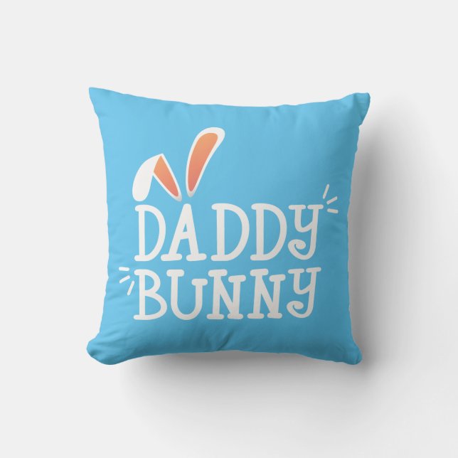 Coussin Simple Daddy Bunny Typographie de Pâques Jeter Ore (Recto)