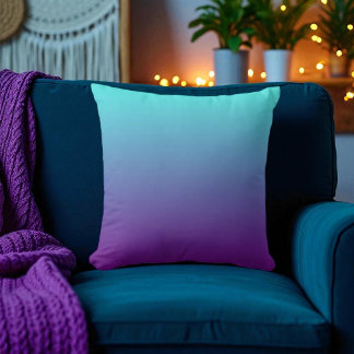 Coussin Simple dégradé Arrière - plan Turquoise Bleu pourp
