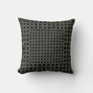 Coussin Simple Elegant Classique Carré noir blanc