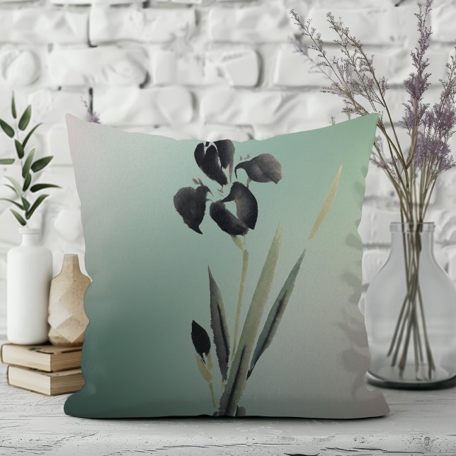 Coussin Simple élégant moderne Ukiyo-e Japonais Iris (Créateur téléchargé)