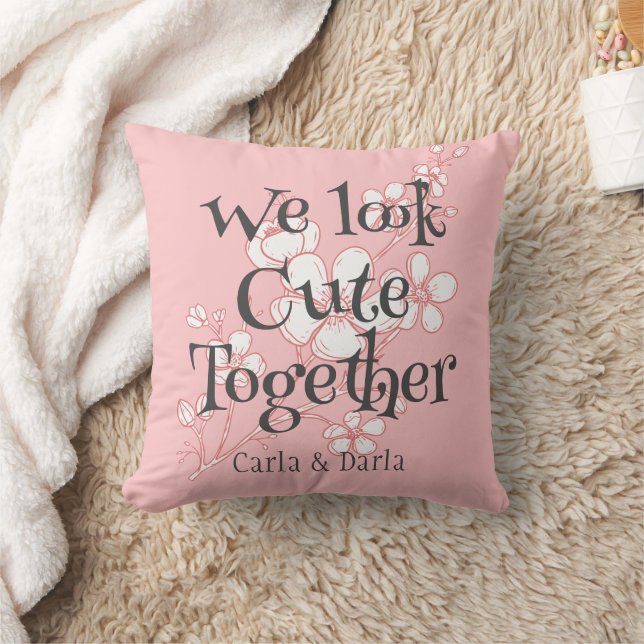 Coussin simple élégant rose valentine, Sweet for Friends (Couverture)