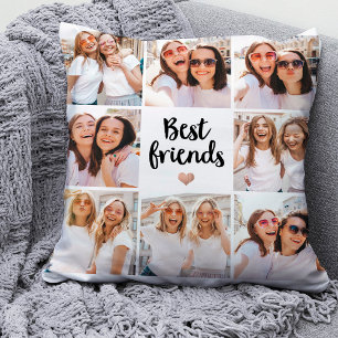 Coussin Simple et chic Collage de photos du coeur des me
