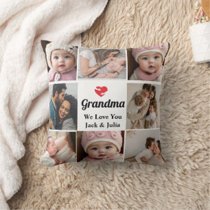 Coussin Simple et chic   Collage de photos du coeur pour g