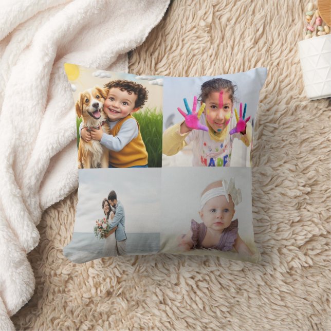 Coussin Simple et chic | Collage de photos du coeur pour g (Couverture)