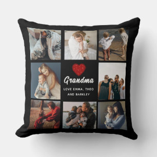 Coussin Simple et chic   Collage de photos du coeur pour g