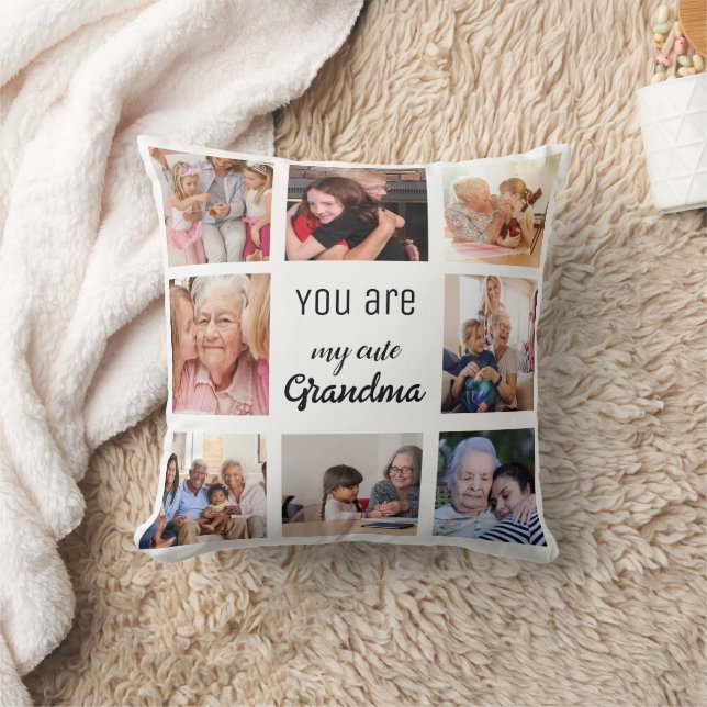 Coussin Simple et Chic| Collage de photos pour grand-mère (Couverture)