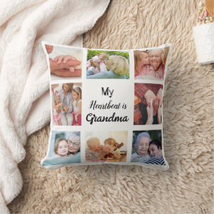Coussin Simple et Chic  Collage photo pour grand-mère