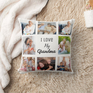 Coussin Simple et Chic  Collage photo pour grand-mère