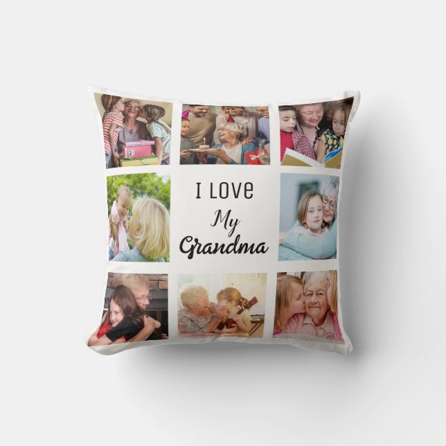 Coussin Simple et Chic| Collage photo pour grand-mère (Recto)