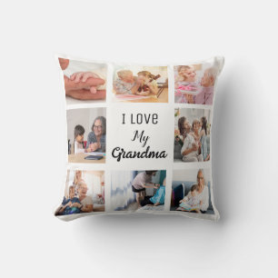 Coussin Simple et Chic Collage photo pour grand-mère