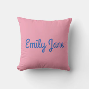Coussin Simple et mignon personnalisé bleu et rose