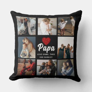 Coussin Simple et moderne Photo Collage pour Papa