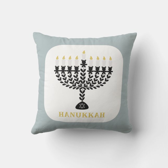 Coussin Simple Festival des lumières Menorah Hanoukka (Verso)