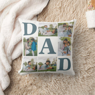 Coussin Simple Fête des pères moderne papa 6 famille photo
