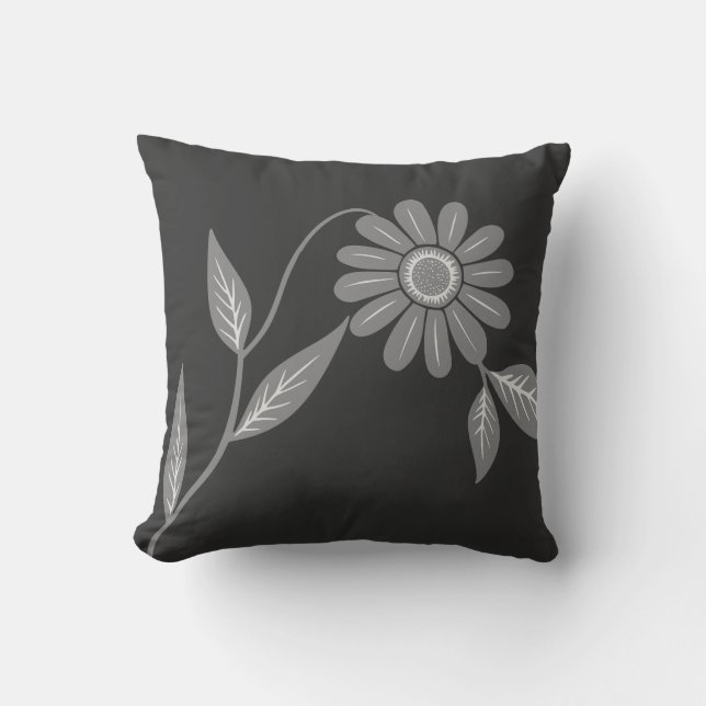 Coussin Simple Fleur de Charbon de Bois de Style Milieu de (Recto)