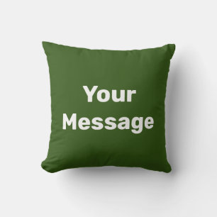 Coussin Simple Forest Green et White Texte Votre message