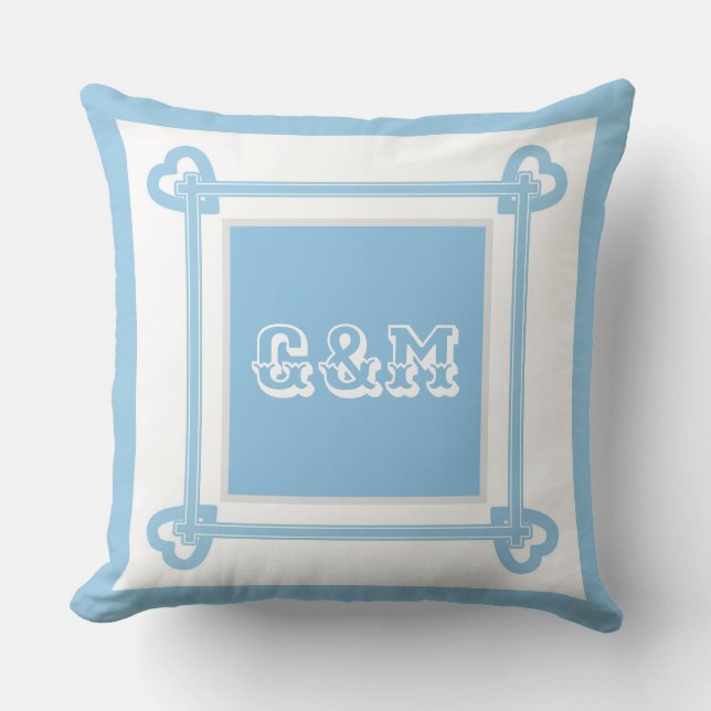 Coussin Simple, géométrique, Motif, Ciel, Gris, (Recto)