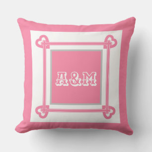 Coussin Simple, Géométrique, Motif, Rose, Gris Pil