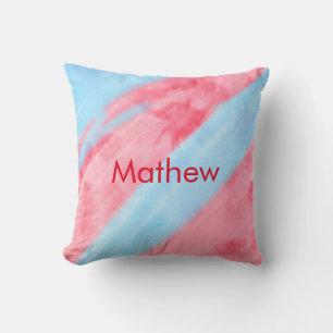 Coussin simple initial letter mongram add your name red b