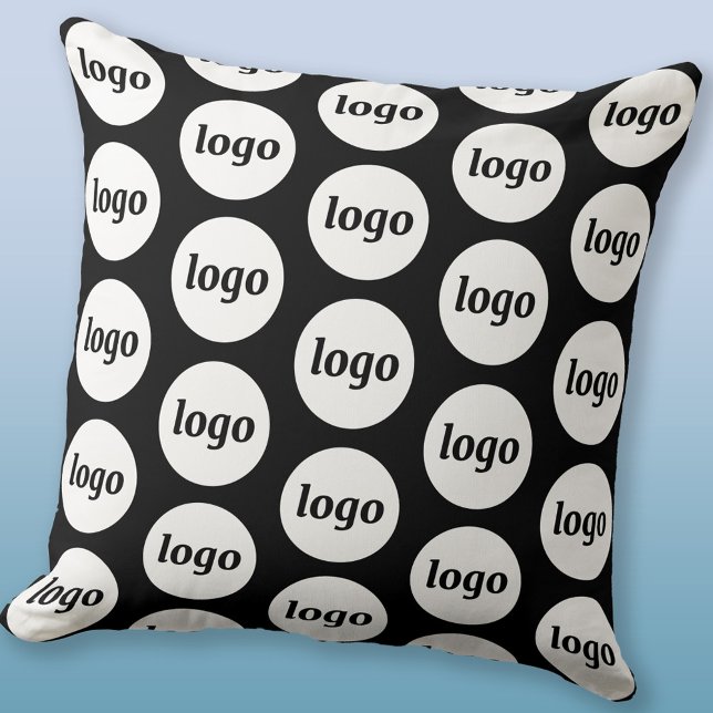Coussin Simple Logo Motif Promotion Business (Logo pattern business promotional throw pillow)