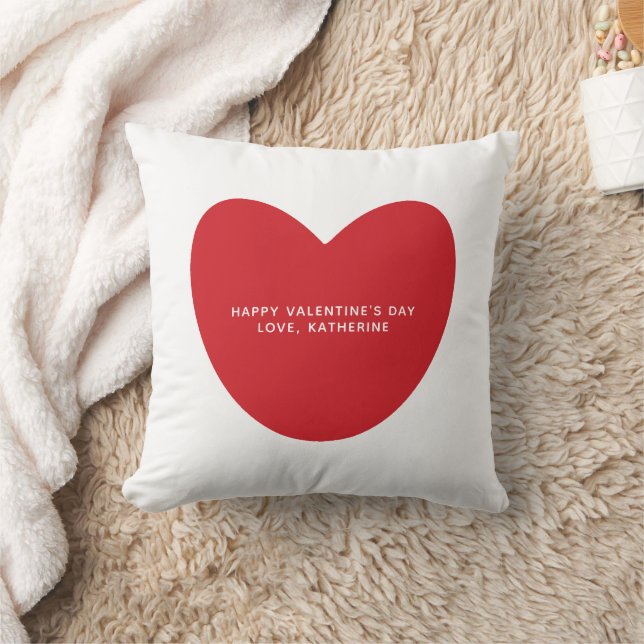 Coussin Simple mignon coeur rouge personnalisé Saint Valen (Couverture)