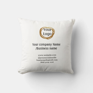 Coussin simple minimal ajoutez votre logo or site web soci