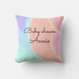 Coussin simple minimal ajoutez votre nom texte baby shower