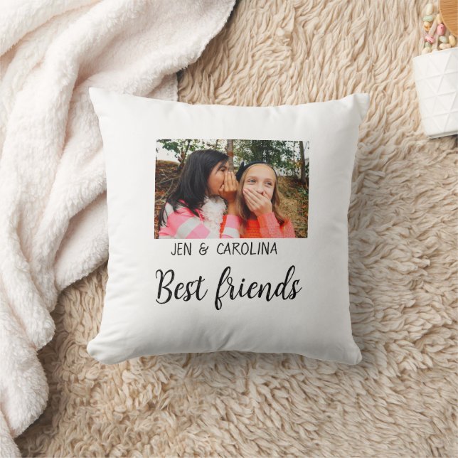 Coussin simple minimal nom des meilleurs amis ajouter une  (Couverture)
