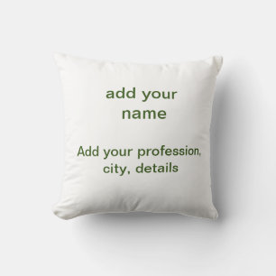 Coussin Simple minimal vert ajoutez votre texte nom photo 