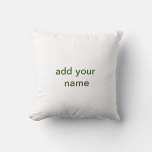 Coussin Simple minimal vert ajoutez votre texte nom photo