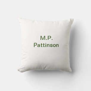 Coussin Simple minimal vert ajoutez votre texte nom photo