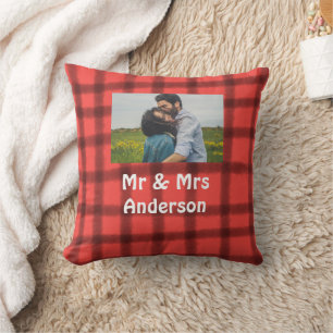 Coussin Simple minimaliste monsieur et madame ajoutez votr
