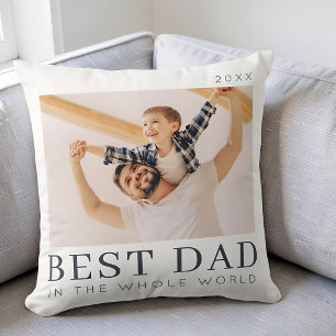 Coussin Simple Moderne Chic Personnalisé Meilleur Papa Pho