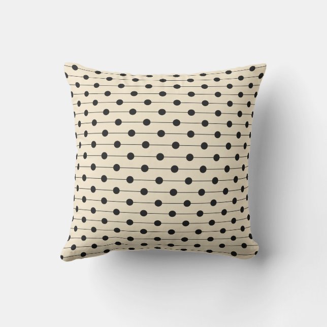 Coussin Simple moderne crème Polka point Motif rayé (Verso)