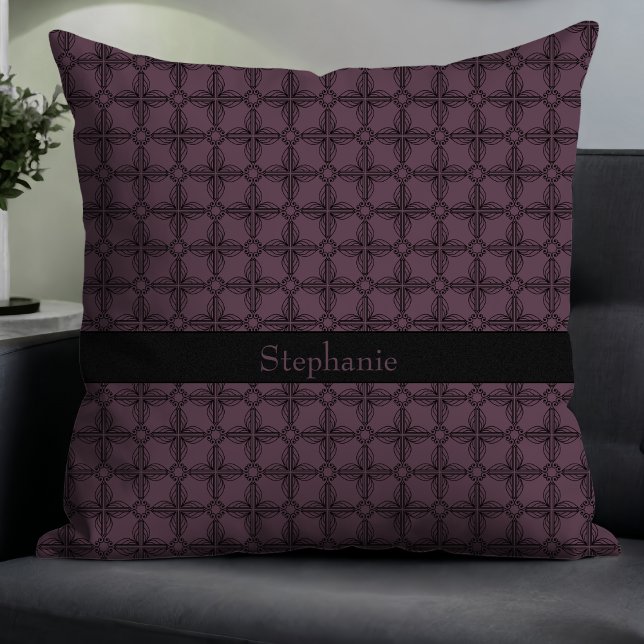 Coussin Simple moderne élégant Plum Floral (Créateur téléchargé)