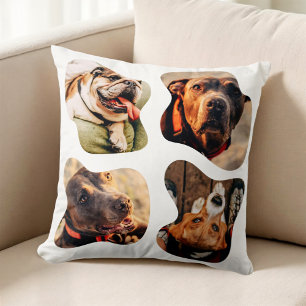 Coussin Simple Moderne Et Amusant Quatre Photos D'animaux 