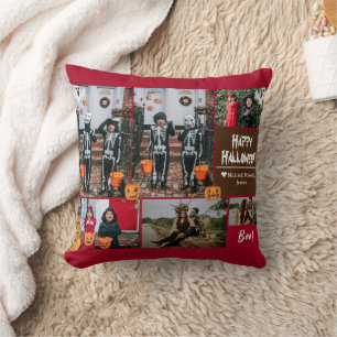 Coussin Simple moderne Happy Halloween photo collage famil