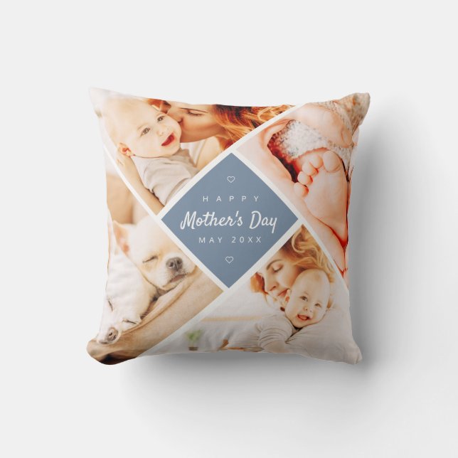 Coussin Simple moderne Joyeux Fête des Mères Photo personn (Recto)