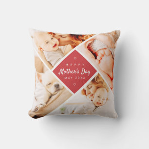 Coussin Simple moderne Joyeux Fête des Mères Photo personn