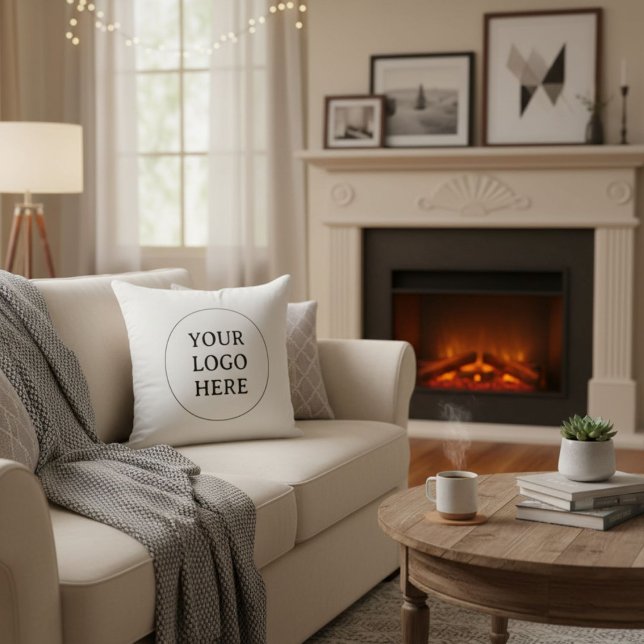 Coussin Simple moderne personnalisé votre logo  (Créateur téléchargé)