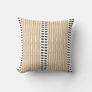 Coussin Simple moderne polyvalent rayures jaune noir contr
