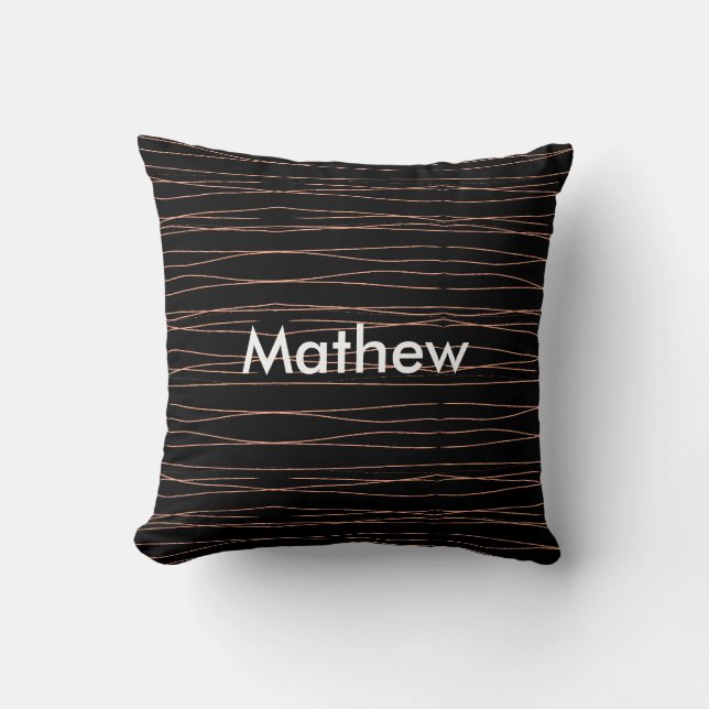 Coussin Simple monogramme ajouter votre nom lettre man min (Recto)