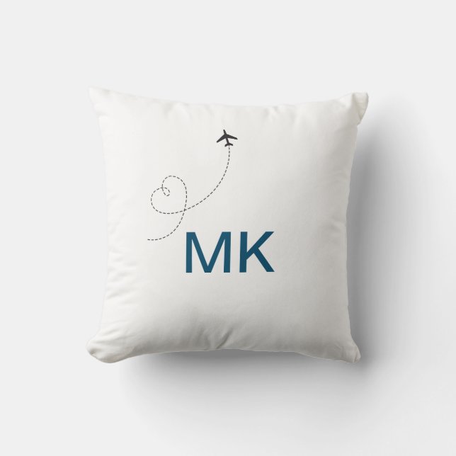 Coussin Simple monogramme minimal ajouter le phot du plan  (Recto)
