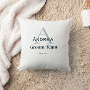 Coussin simple monogramme personnalisé groomsmen