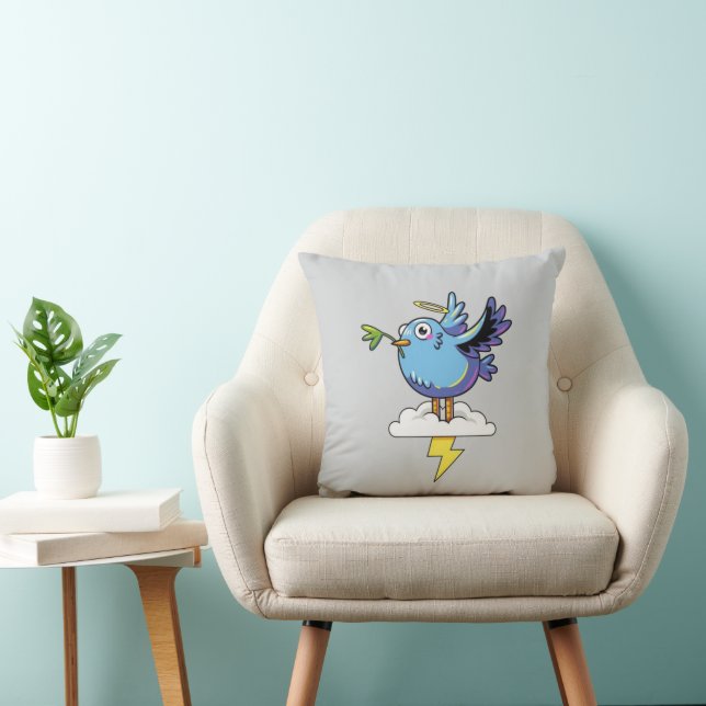 Coussin Simple Peace Bird – Cadeau de conception de colomb (Chaise)