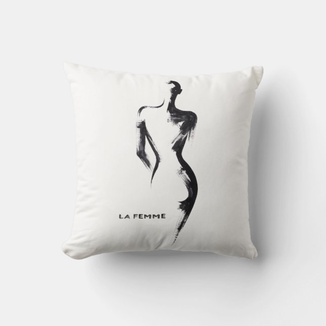 Coussin Simple peinture gouache La Femme 01 affiche (Recto)